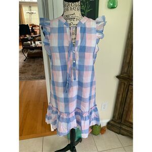 Ella Gray Pastel Gingham Summer Dress
